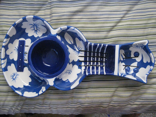 Ukulele Divided Tray-Blue & White PareoHand Painted & Hand CraftedIsland Heritage CollectionDishwasher SafeBrand New-Never UsedOriginally bought for $25.59Please email or call 808.728.4996  Location: Kaimukiits NOT ok to contact this poster with services or other commercial interests		