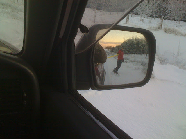 Snowboarding behind the Surf