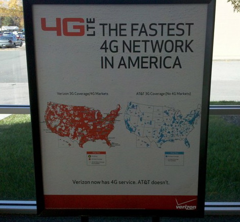 Verizon#39;s signage featuring iphone 4g verizon. Verizon#39;s signage featuring