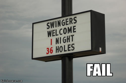 Mini Golf Sign FAIL