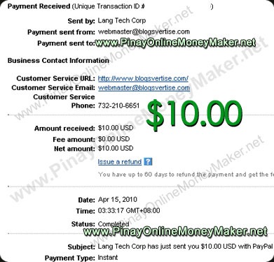 Blogsvertise Payment Proof Make Money Online 4-15-2010 Blogsvertise Payment Proof Make Money Online 4-15-2010