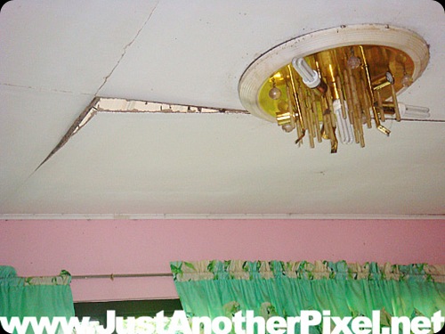 the damage at the entrance of our home