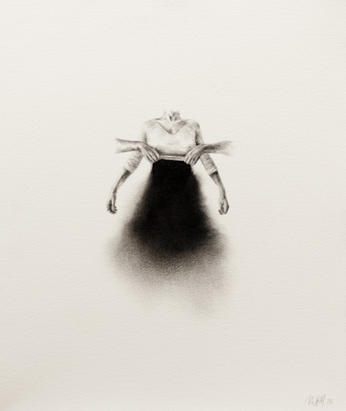 Dissolution (recommencement) (2010)
Fusain sur papier - Charcoal on paper
28 x 33 cm - 11x13 in.