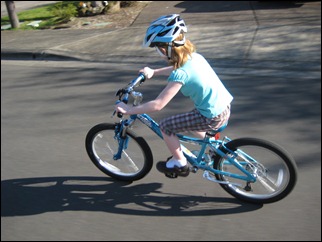 Anna and her new bike