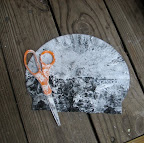Scissors and swim cap after being used for plaster hats