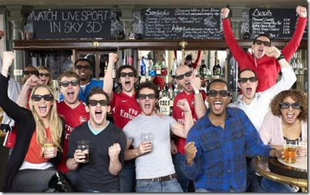 Sky 3D in a pubJanuary 2010BSkyB/Justin Downing