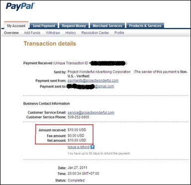 Project WONDERFUL 6th Payment PROOF