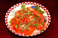 Tomato salad before dinner this evening