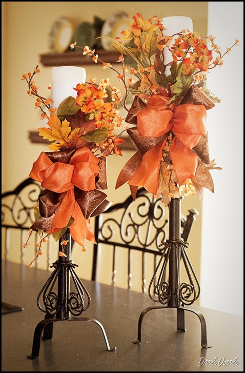 Fall Decorated Candle Sticks