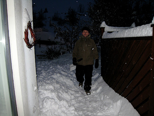 Blautur og þungur snjór að morgni 23. okt. 2008