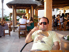 Chilling before sunset in Buddha bar in San Antonio