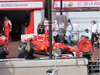 Alonso coming out for installation lap