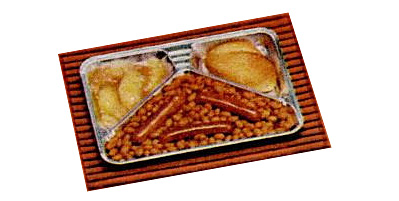 1960's-era photo of Swanson's "Beans and Franks" Frozen TV Dinner