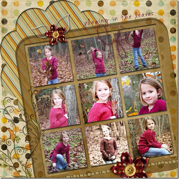 playing in the leaves digital layout