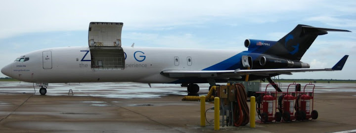 The modified Boeing 727, ready for staging and loading of experiments