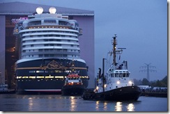DISNEY DREAM CRUISE SHIP MAKES FIRST PUBLIC APPEARANCE IN SHIPYARD IN GERMANY