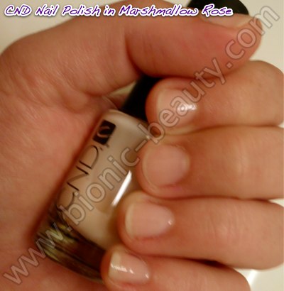 Bionic Beauty swatch and review - CND nail polish in Marshmallow Rose