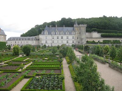 A view of the Villandry chateau and gardens
