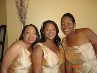 three girls happy on the wedding day
