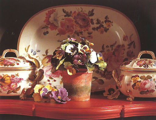 I covet this clay masterpiece made up of realistic pansies by Clare Potter.