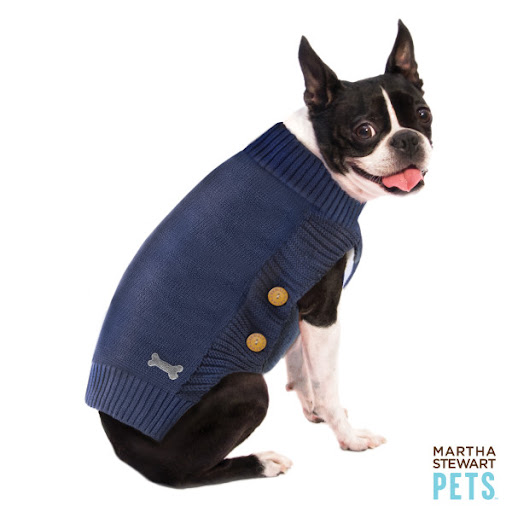 This navy barn sweater is adorable. (petsmart.com)
