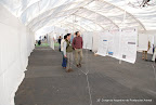 La carpa con los posters presentados