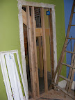 Framing to wall in the old door between the kids rooms