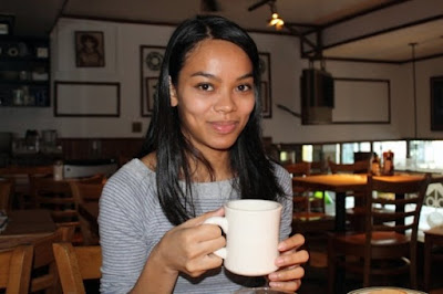 Michelle Drinks Coffee at Jackson Hole in New York - Photo by Julie