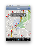 Buses screenshot running on an iPhone