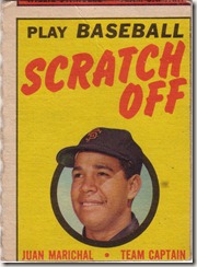 1970 Juan Marishal Topps Scratch Off