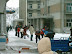 Students movin the snow off campus. The 1st years get stuck with this job each year!