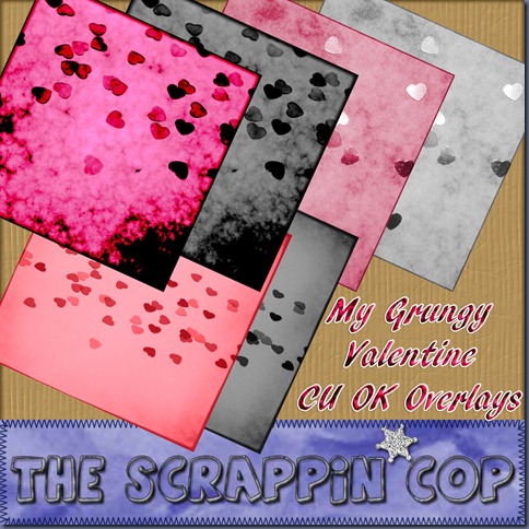 digital scrapbooking freebies   My Grungy Valentine CU OK Overlays