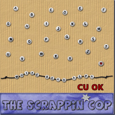 Free "White Bead Alpha" from The Scrappin Cop - {CU}