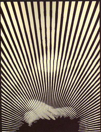Mona Lisa - Rising Sun Lines Optical Illusion
