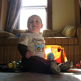 Kai playing in the sunny playroom