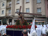 Holy Thursday Procession during Semana Santa in Burgos. Christ carrying the Cross.