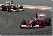 Le due Ferrari al gran premio del Bahrain