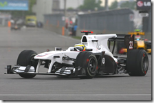 De La Rosa con la Sauber al gran premio d'Europa 2010