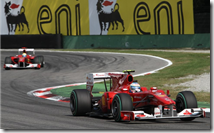 Le due Ferrari al gran premio d'Italia 2010