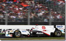 Kobayashi(Sauber) nel gran premio d'Australia 2011