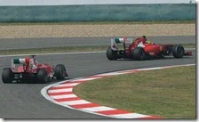 Le due Ferrari nel gran premio di Cina 2011