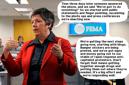 Napolitano describes the government response to the oil spill.