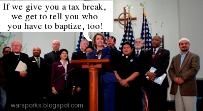 Nancy Pelosi extends the reach of government in religious matters.
