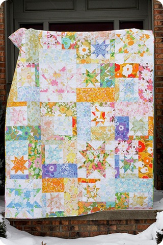 Vintage sheet quilt