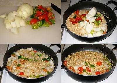 Adding Onion & Bell Pepper Adding Onion & Bell Pepper