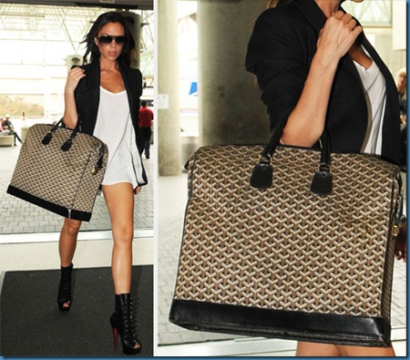 Victoria Beckham carries Goyard luggage