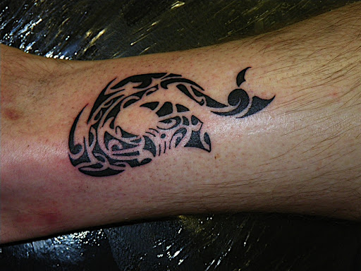 Fish Hook Design Tattoo
