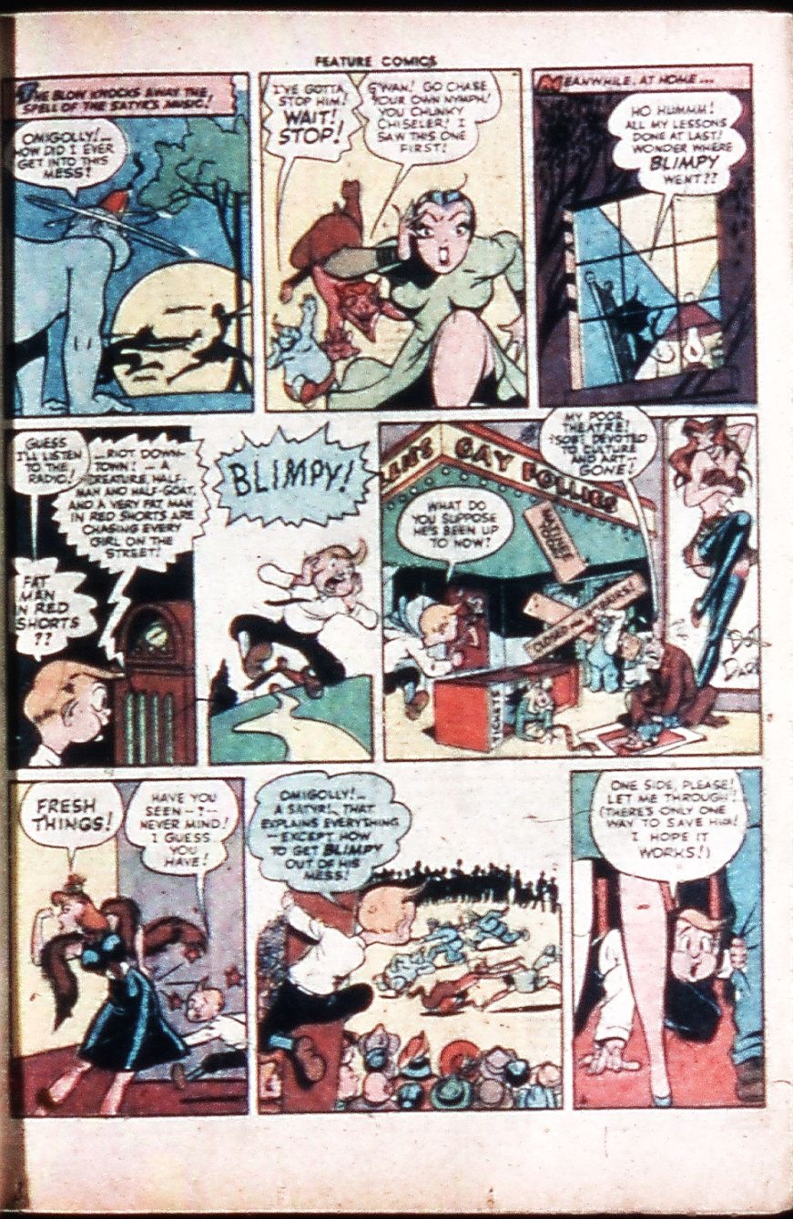 [Cartoon satyr in burlesque palace in rare 1944 comic_Feature Comics 76_6[4].jpg]