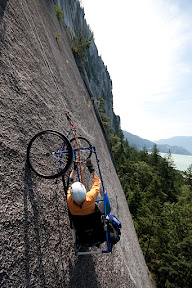 brad climbing uncle ben's route in Squamish British Columbia