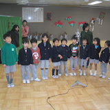 Kai and his Takanawa kindergarten classmates singing the school song.